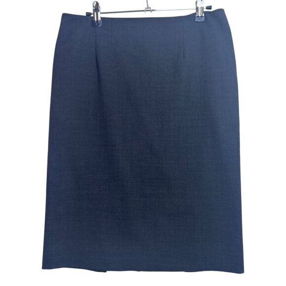 Theory Golda 2 Urban Charcoal Gray Virgin Wool Blend Pencil Skirt Office Siren - Picture 3 of 11